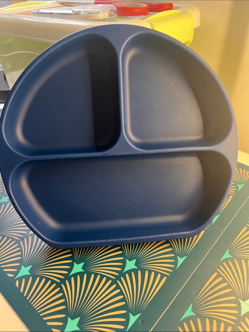 Kids Divided Silicone Plate - Navy Blue